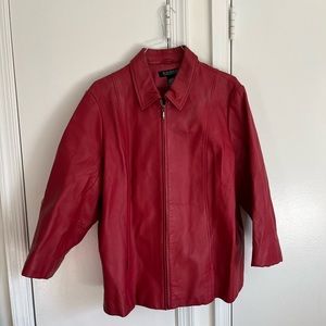 Red leather jacket, size 1X - fantastic condition